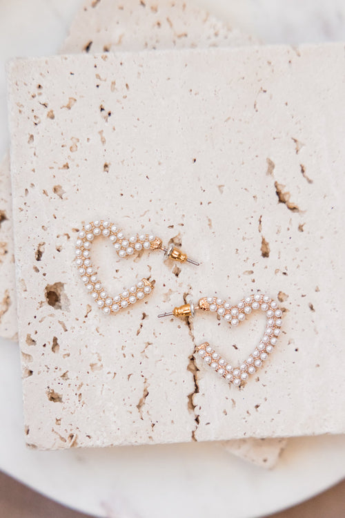 Pearl Heart Earrings
