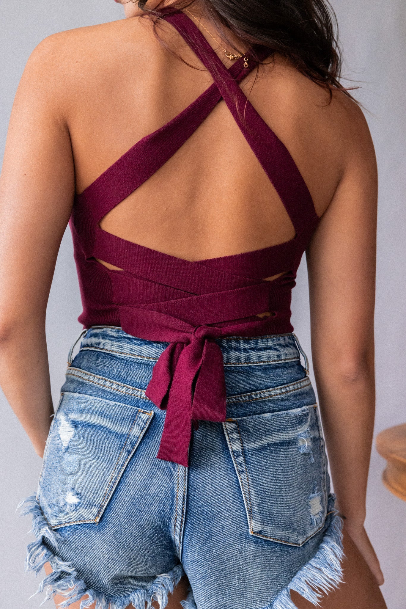Heartbreaker Knit Crop Top (Maroon) FINAL SALE