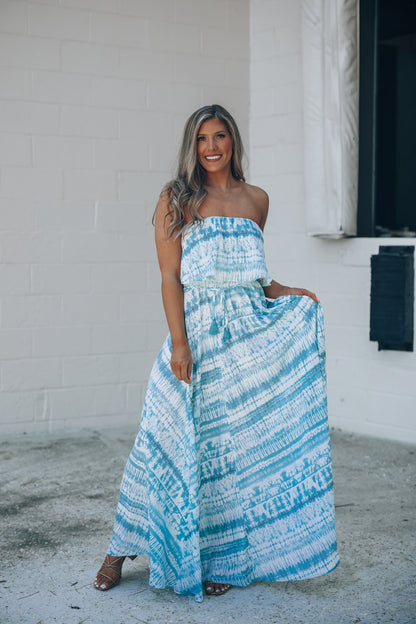 California Coast Tie Dye Maxi Dress FINAL SALE
