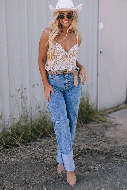 Buck High Rise Folded Denim Jeans