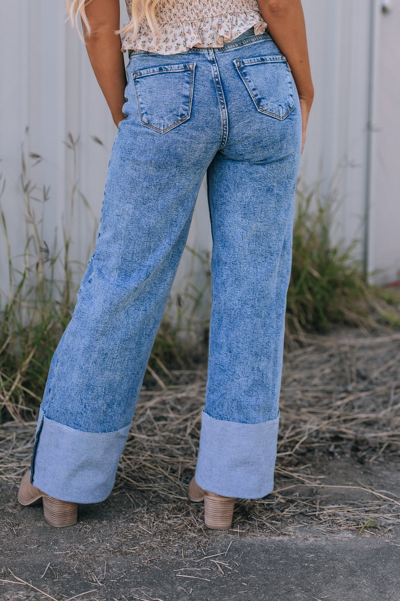 Buck High Rise Folded Denim Jeans