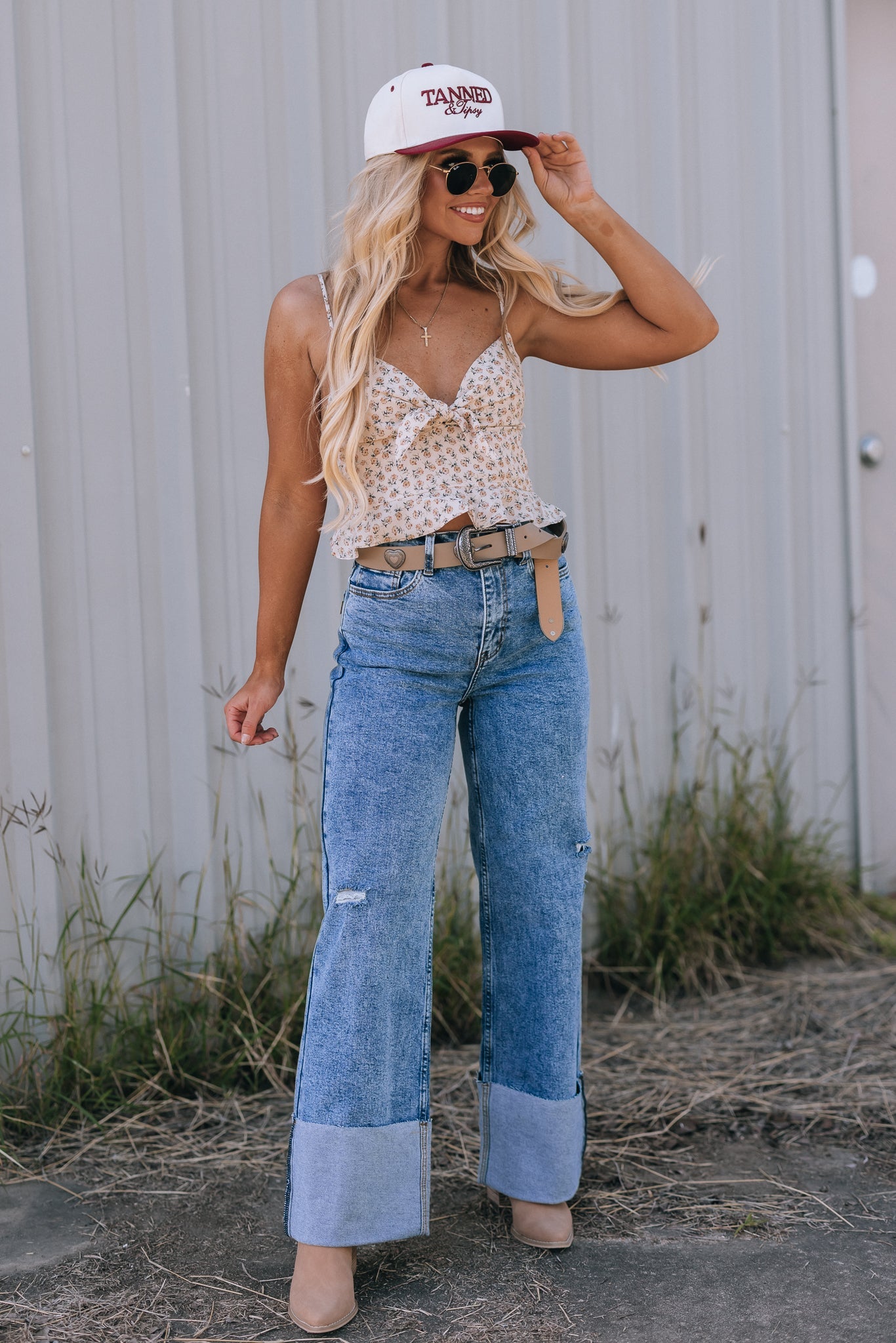 Buck High Rise Folded Denim Jeans