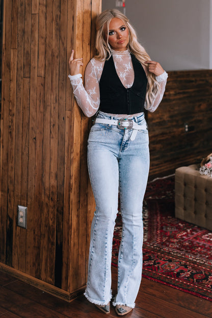 Lace For Days Long Sleeve Top (White)