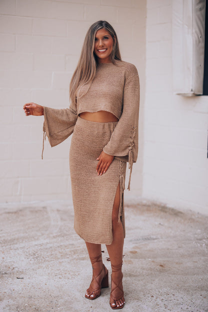 Stella Knit Skirt (Mocha) FINAL SALE