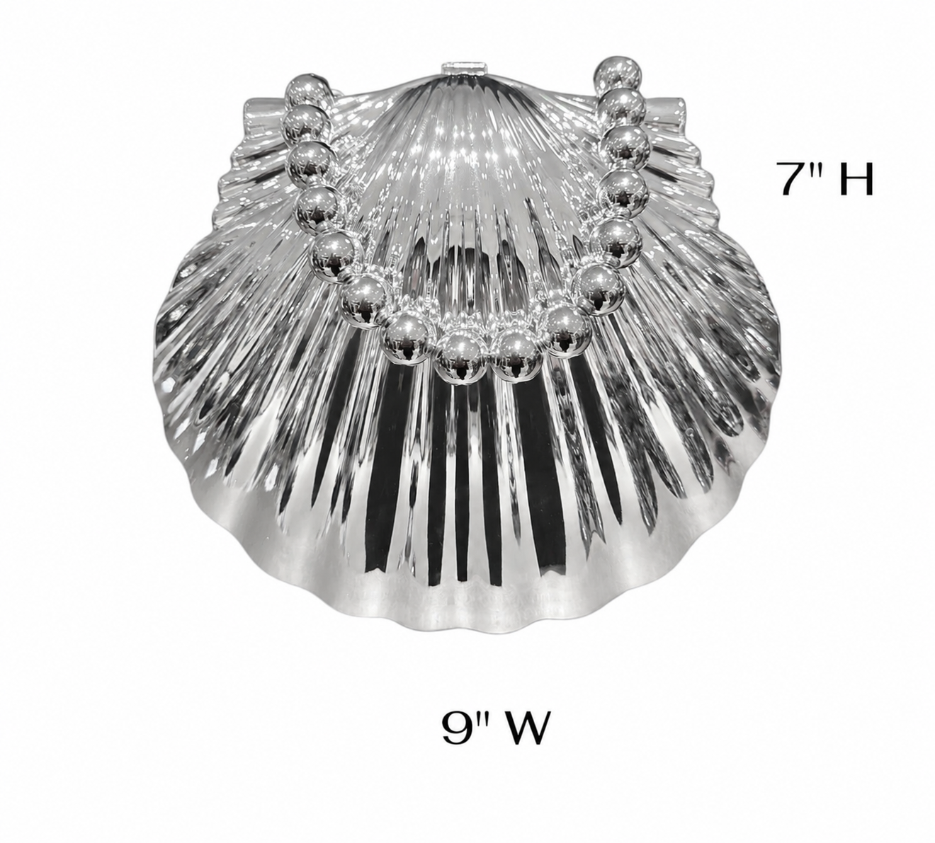 Shell Luxe Clutch Silver