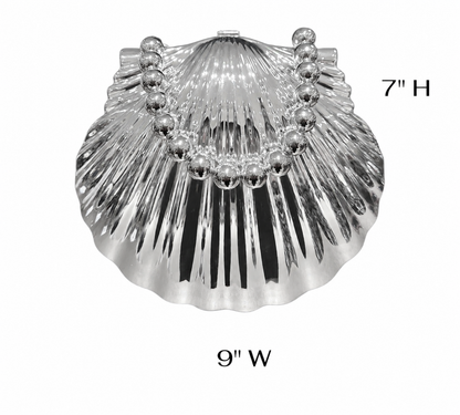 Shell Luxe Clutch Silver