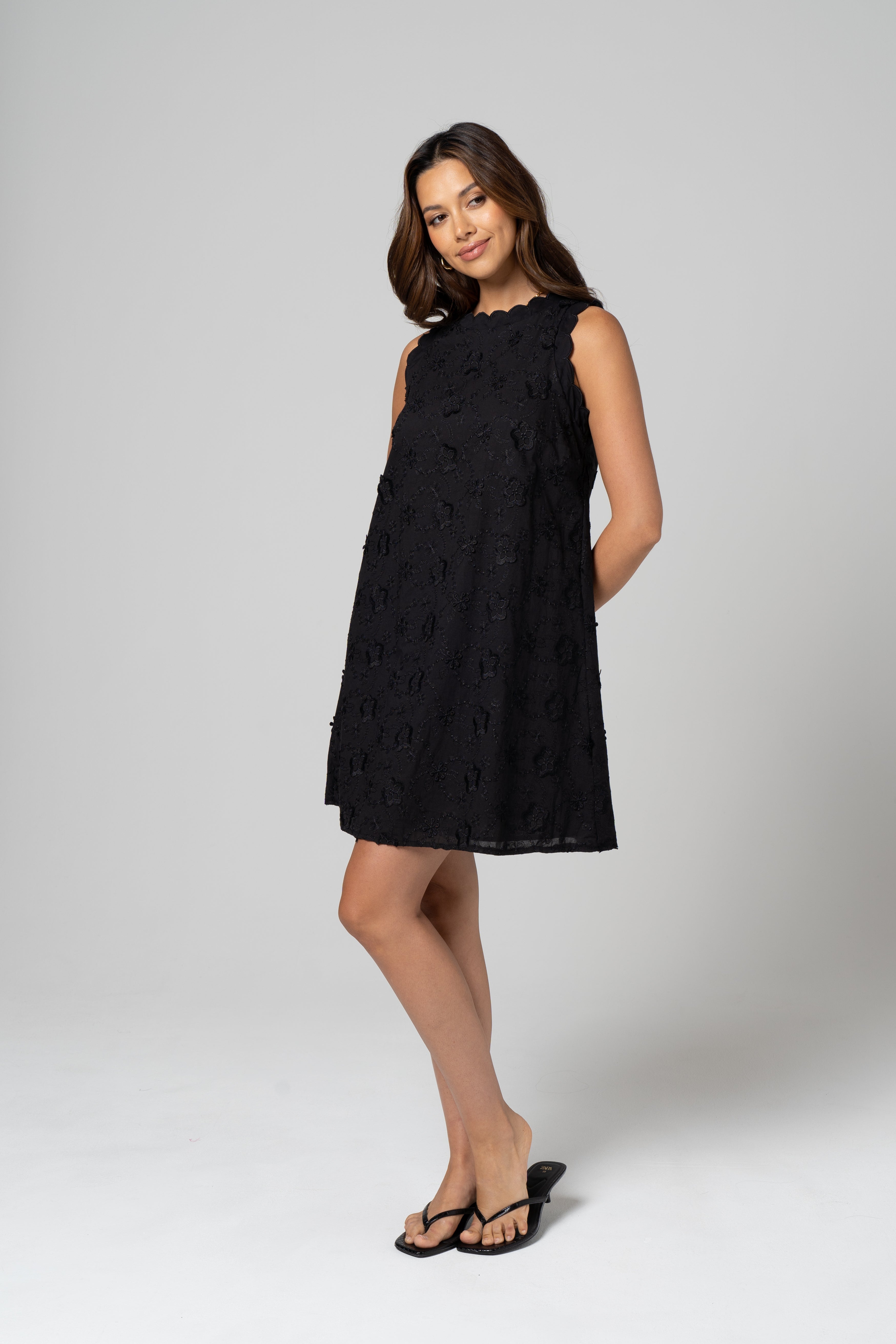 Isadora Black Mini Shift Dress