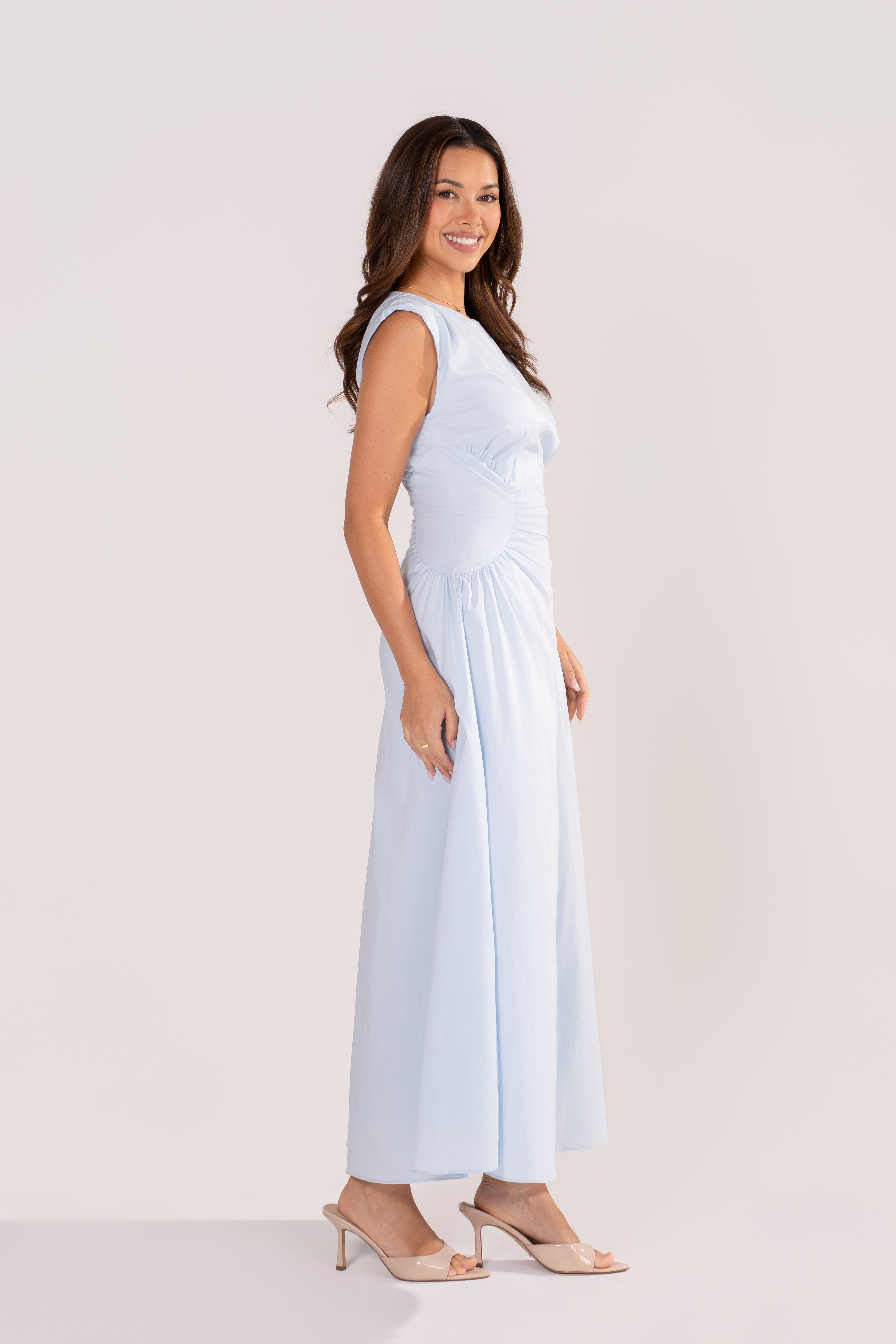 Josephine Baby Blue Classic Maxi Dress