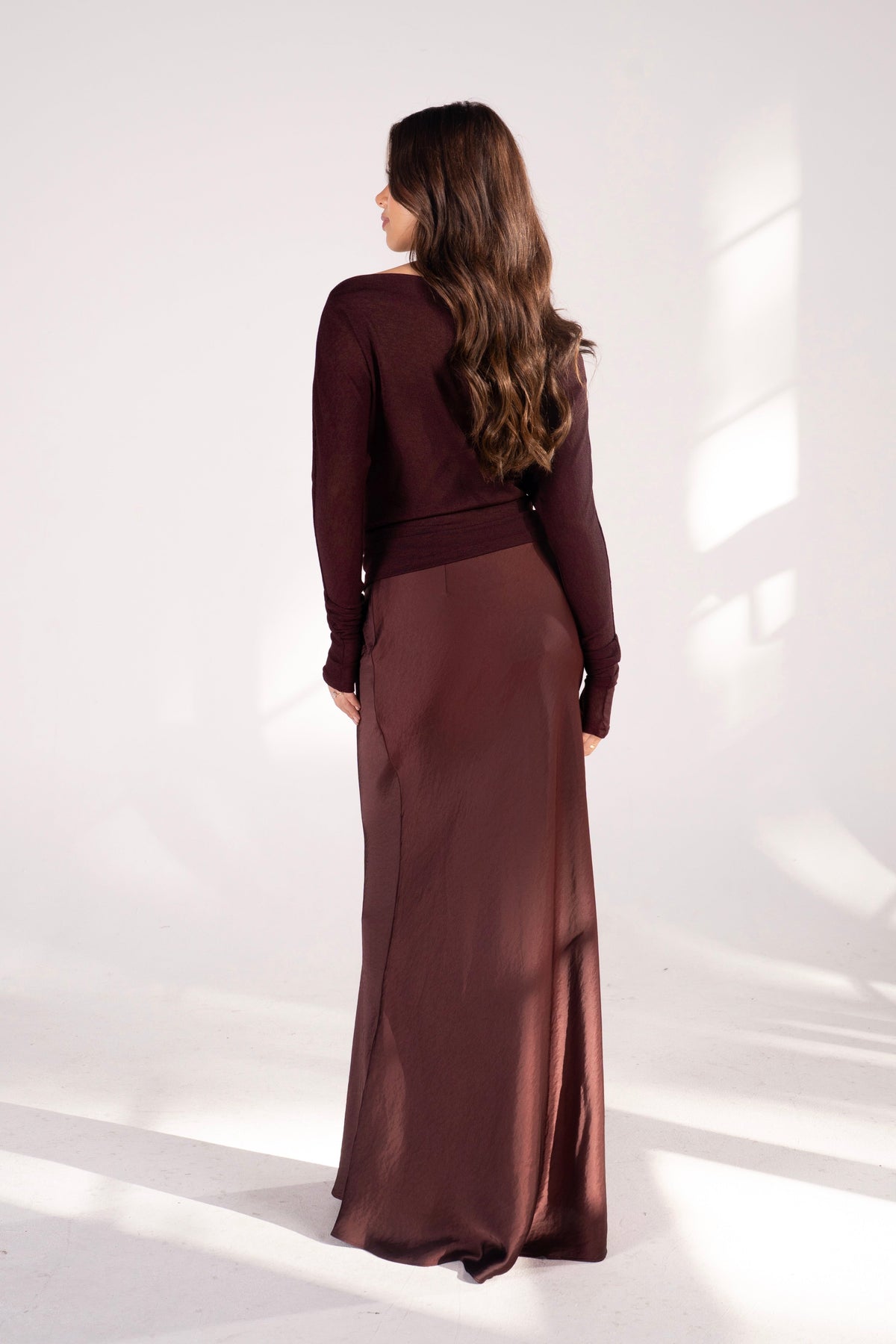 Lennox Drop Shoulder Long Sleeve Top & Maxi Skirt Set