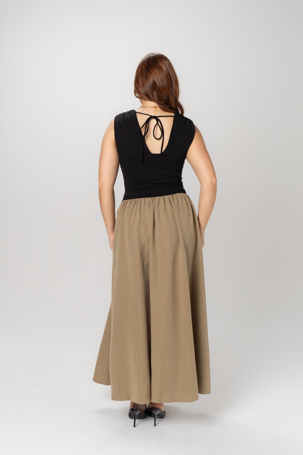 Maeve Black & Olive Midi Dress