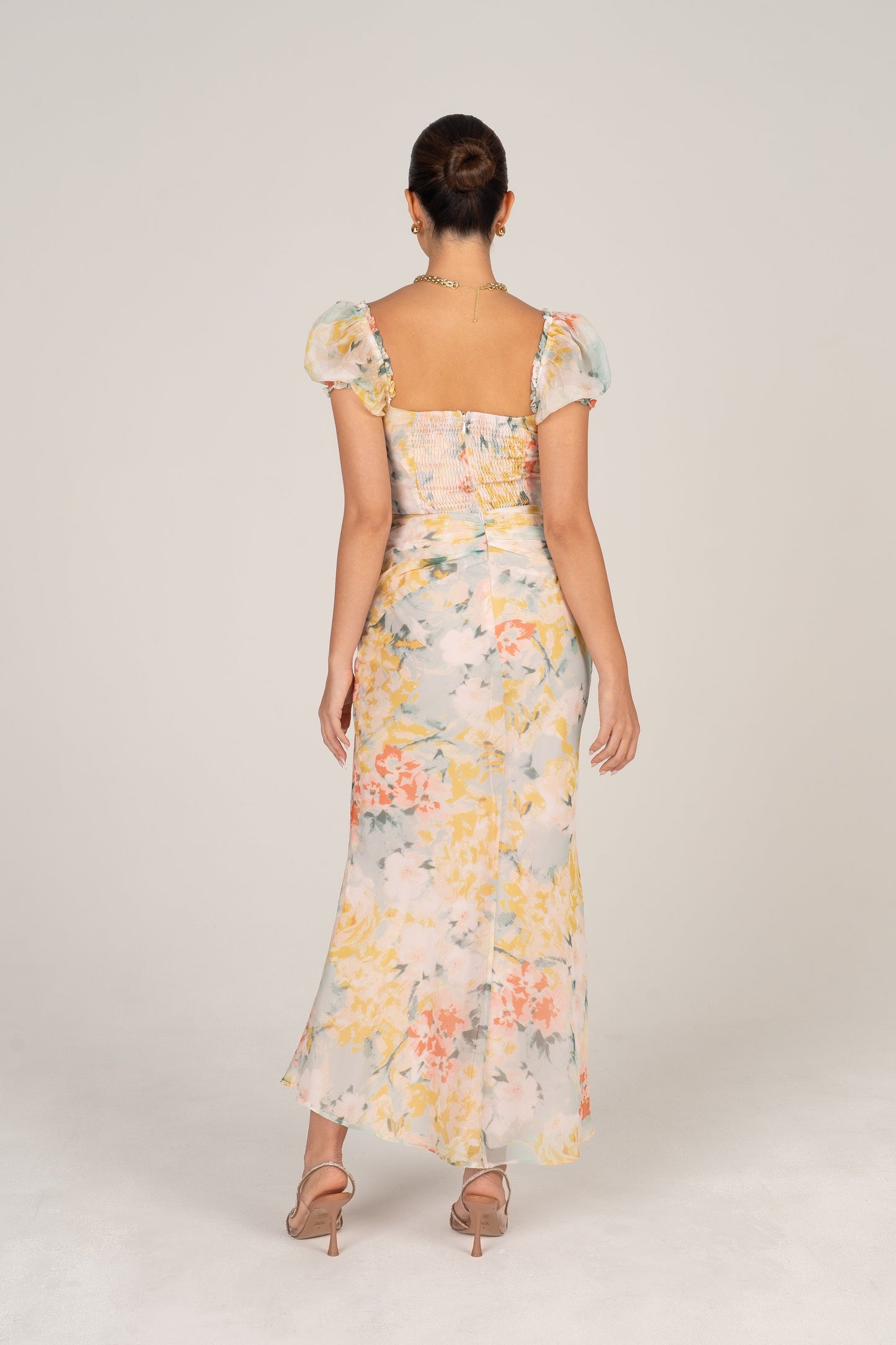 Simone Puff Sleeve Midi Dress