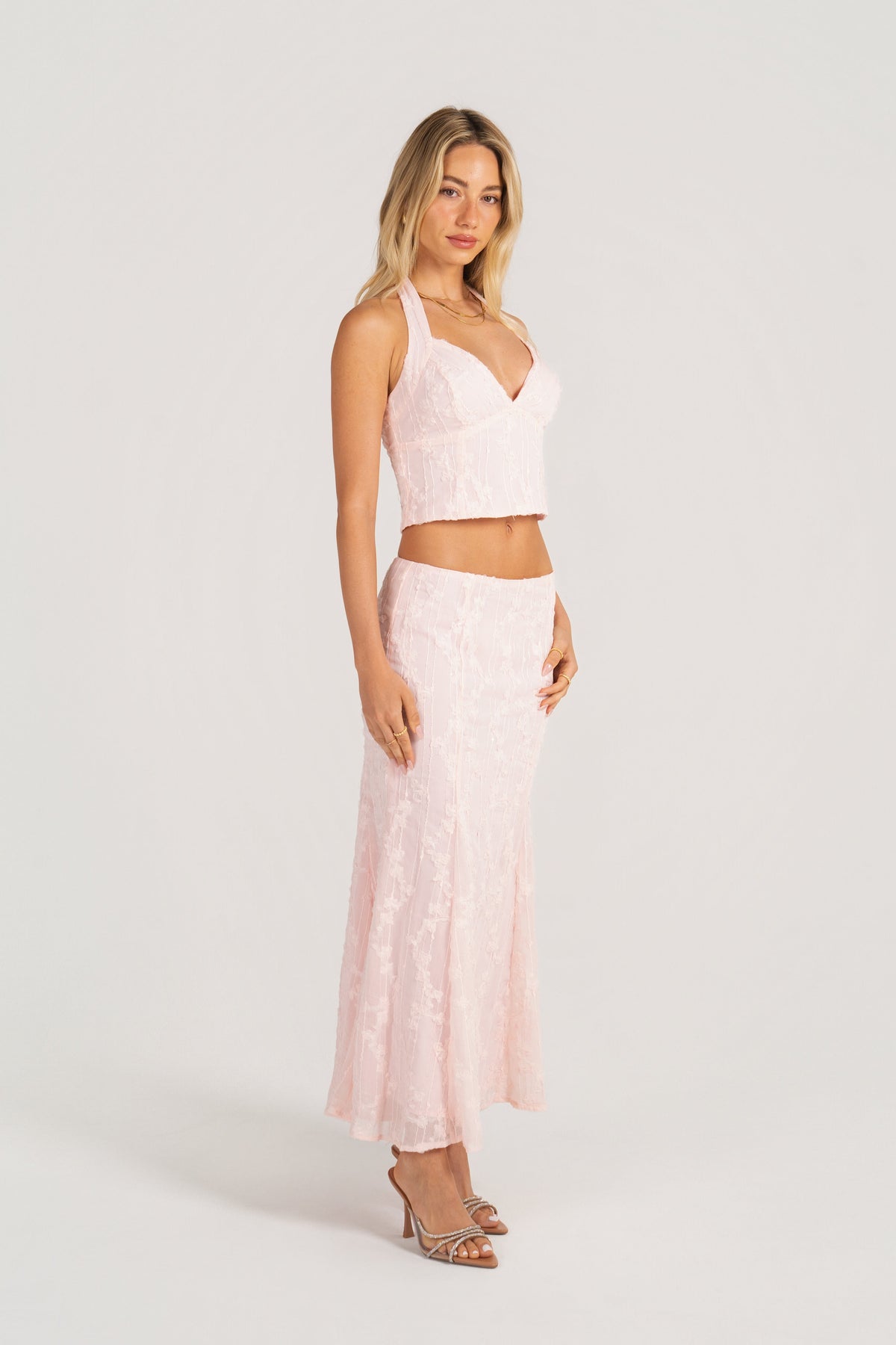 Verity Halter Neck & Midi Skirt Two Piece Set