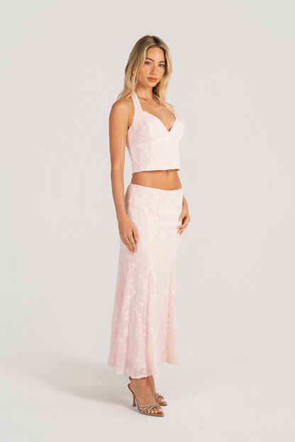 Verity Halter Neck & Midi Skirt Two Piece Set