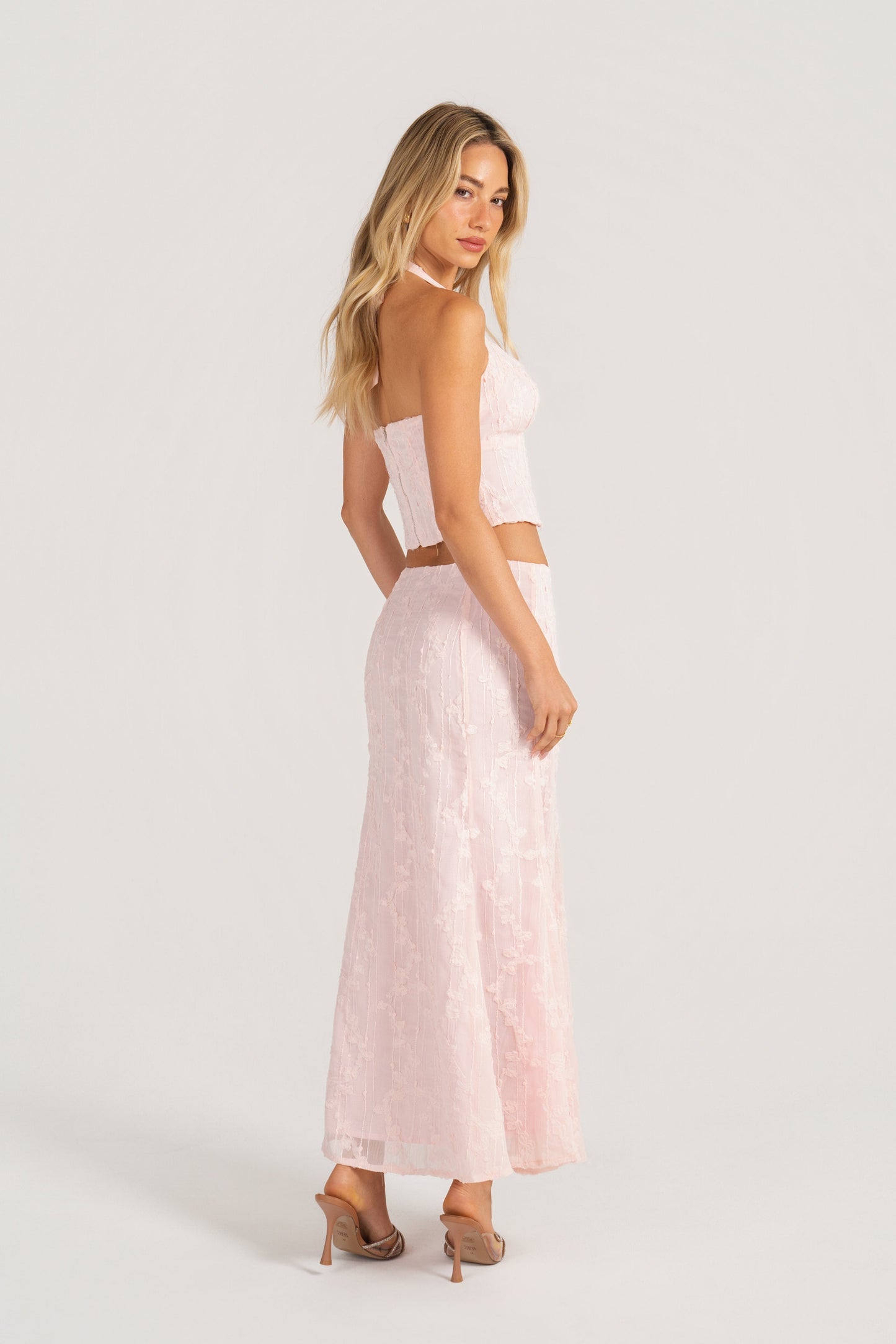 Verity Halter Neck & Midi Skirt Two Piece Set