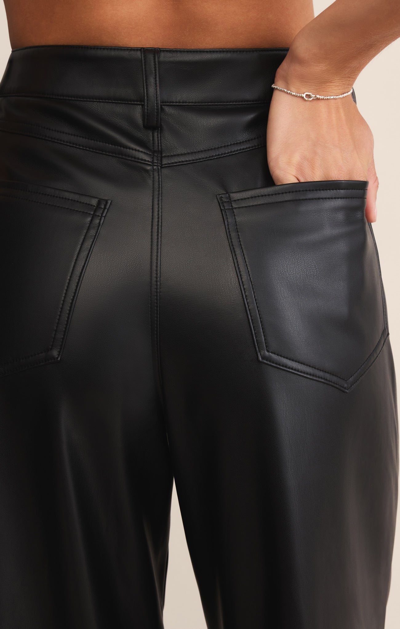Marli Wide Leg Faux Leather Pant