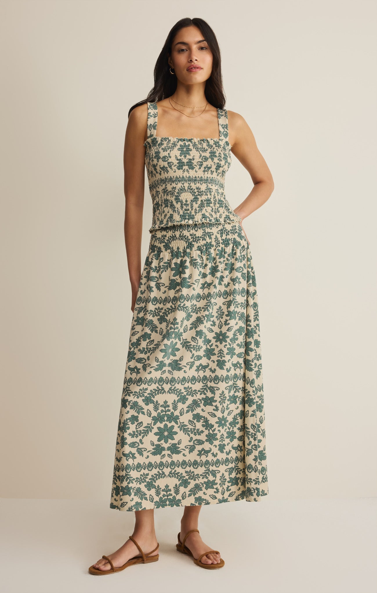 Leya Tera Paisley Smocked Top