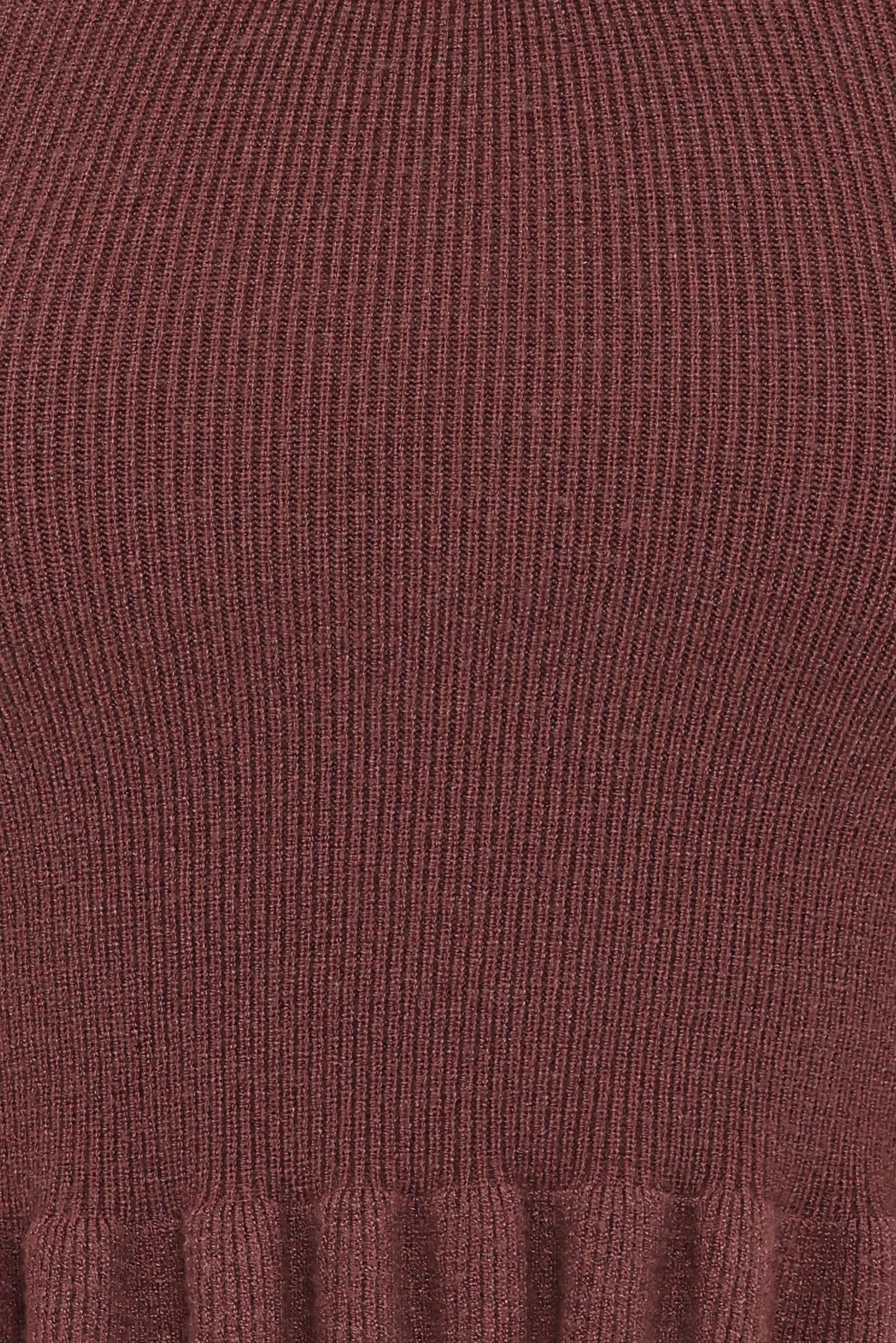 Berenice Ruffle Hem Knitted Top - Brown