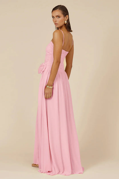 DANIKA SIDE SLIT MAXI DRESS - MUSK