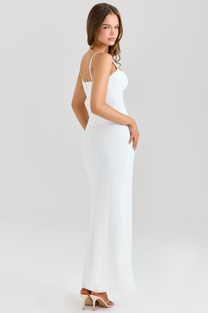 white mesh maxi dress
