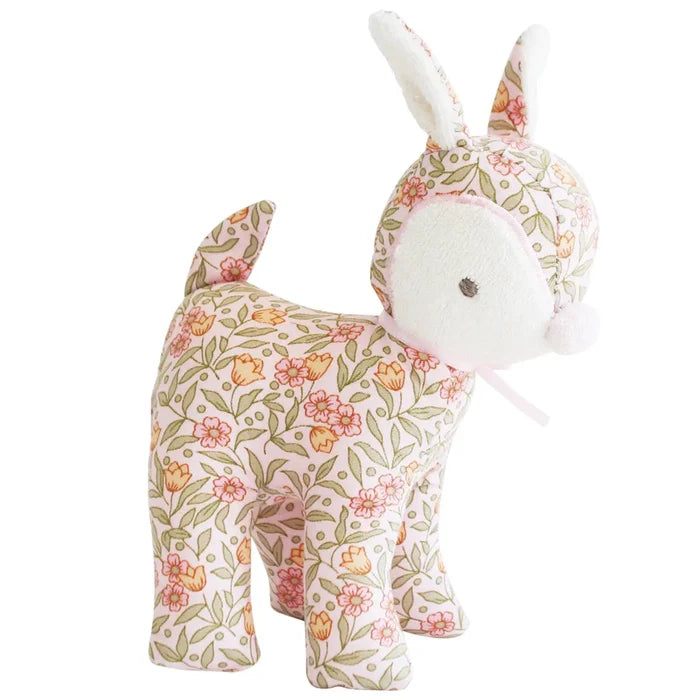 Alimrose Baby Deer Rattle Blossom Lily Pink