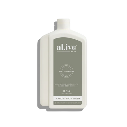 al.ive Hand & Body Wash 1L Refill - Willow Gum & Lemon Myrtle