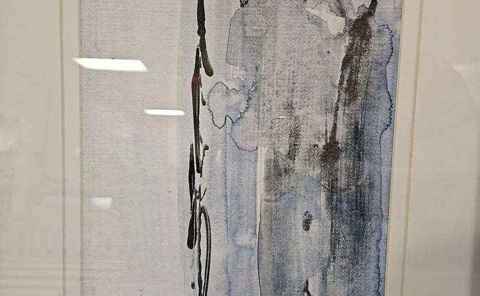 'At the Dawn A' Abstract with Distressed Black Frame