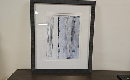 'At the Dawn B' Abstract with Distressed Black Frame