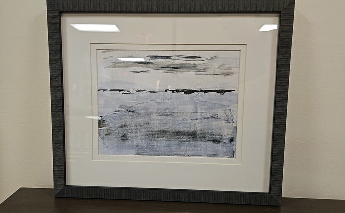 'At the Dawn B' Abstract with Distressed Black Frame