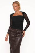 Cerys Mesh Top - Black