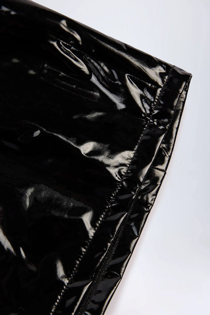 Vinyl Corset Mini Dress in Black