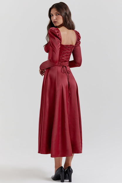 ruby corset midi dress