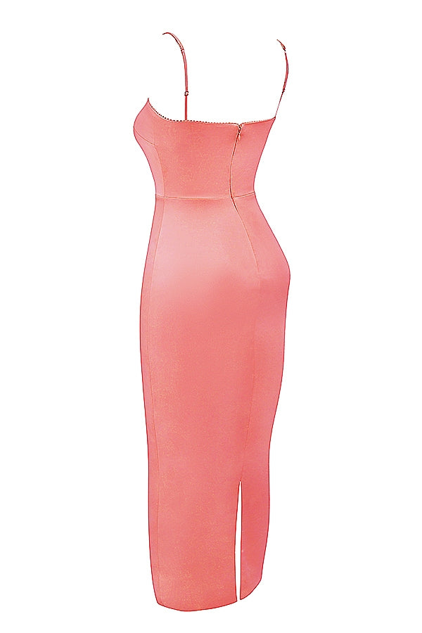 bright peach maxi dress