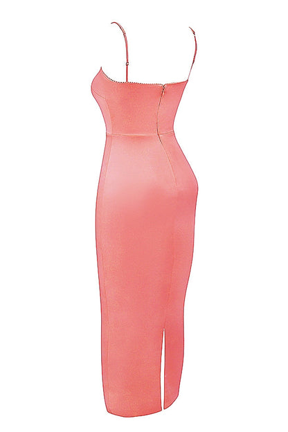 bright peach maxi dress