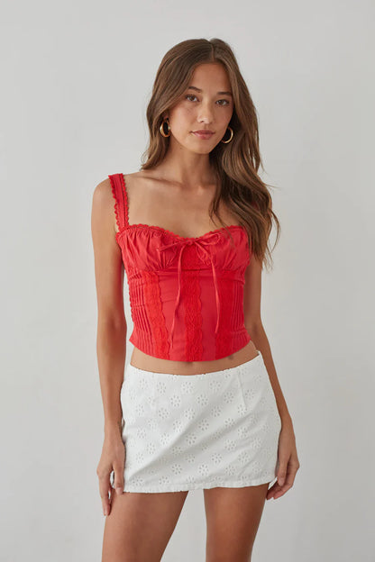 Jolene Lace Trim Bustier Corset Top