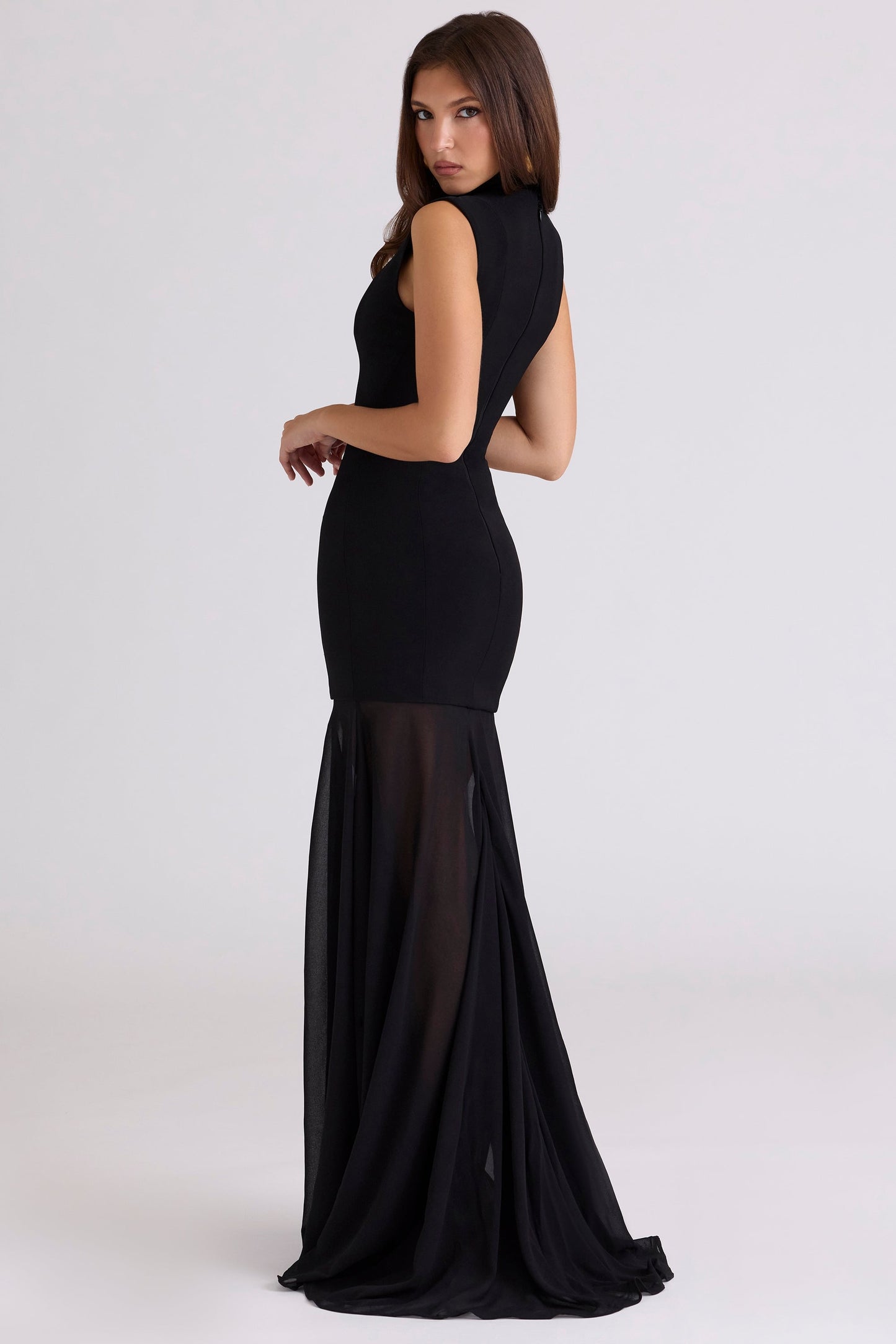 black keyhole maxi dress