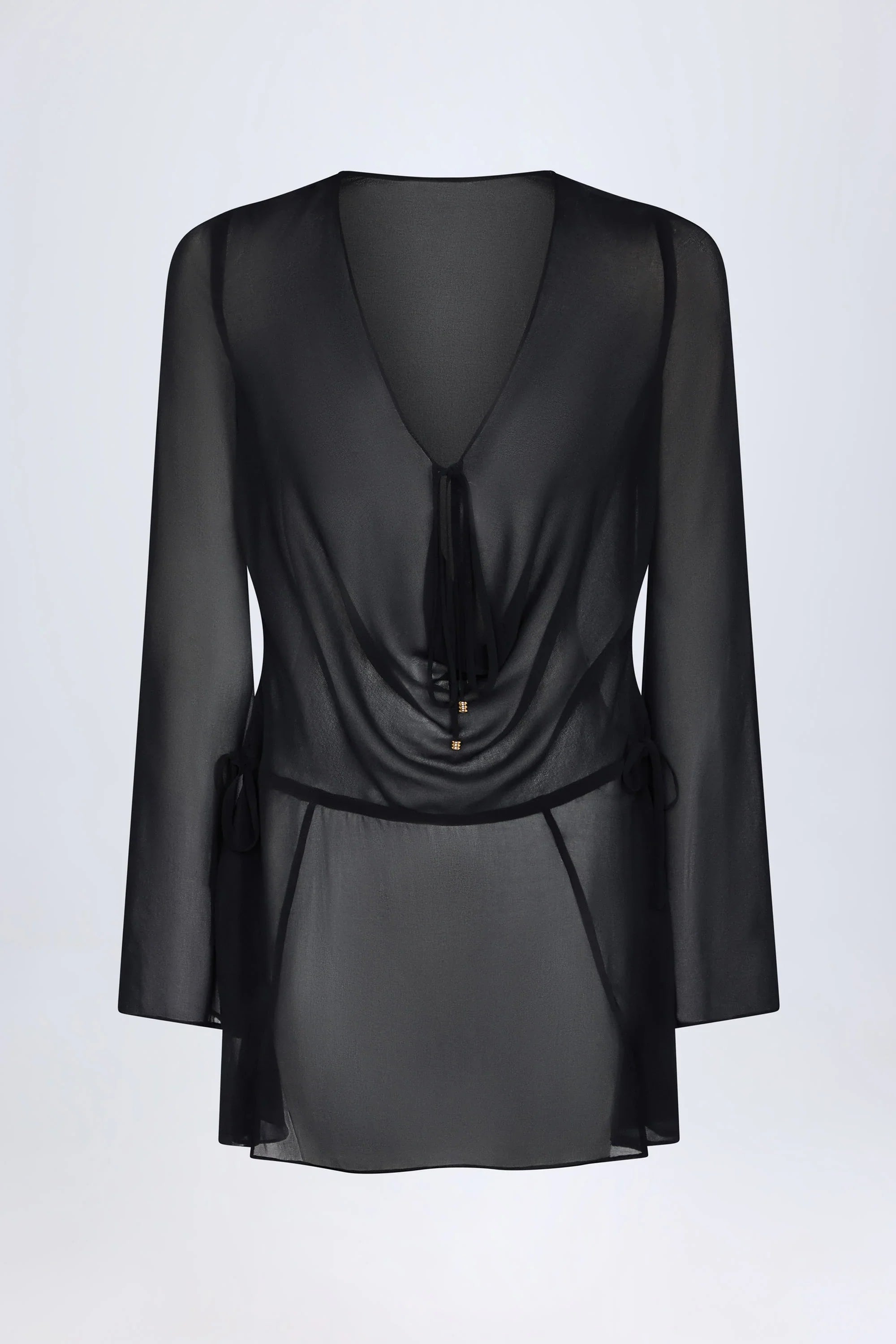 Cowl-Neck Mini Dress in Black