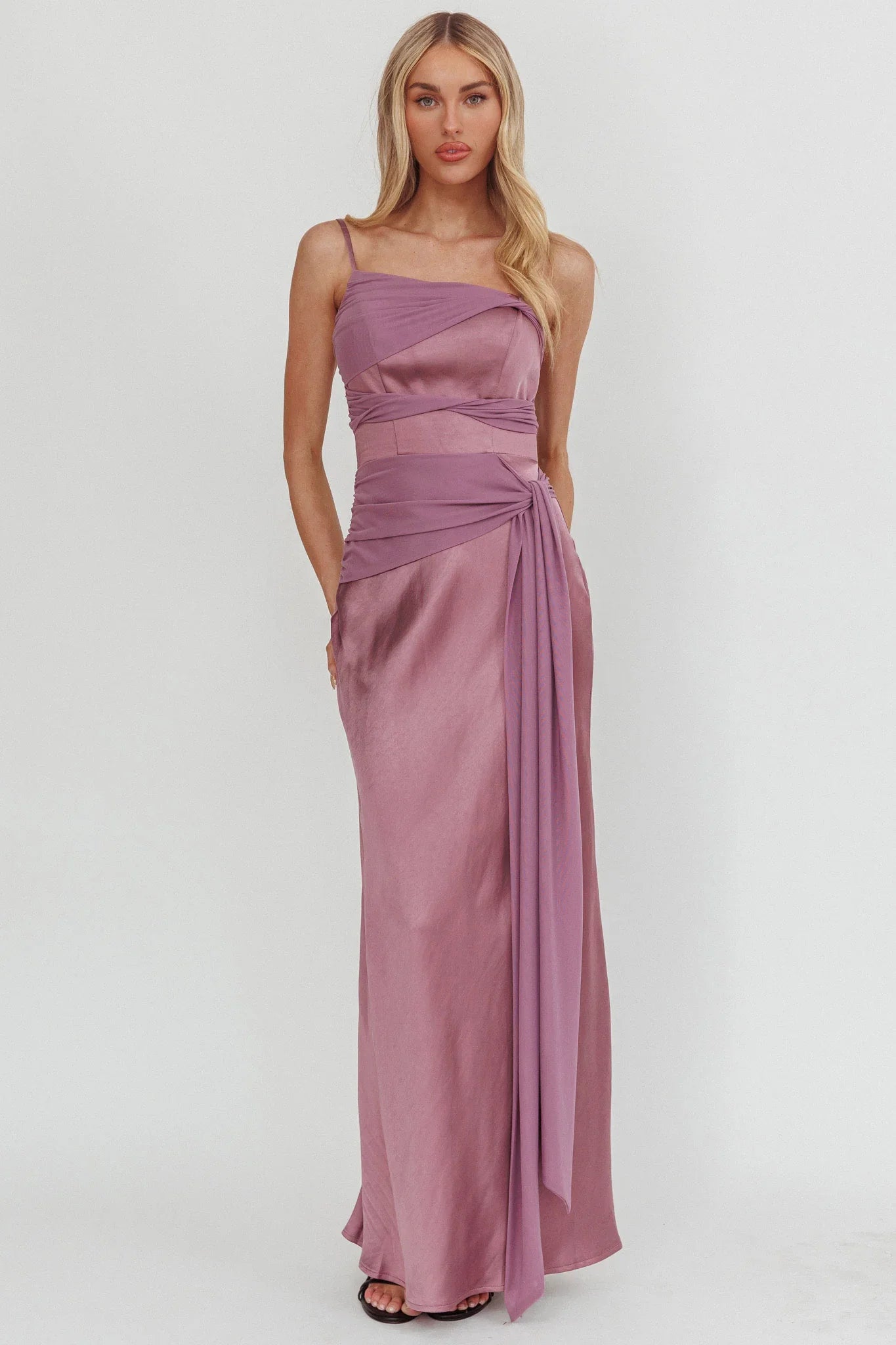 Wysandra Knot Detail Maxi Dress Grape