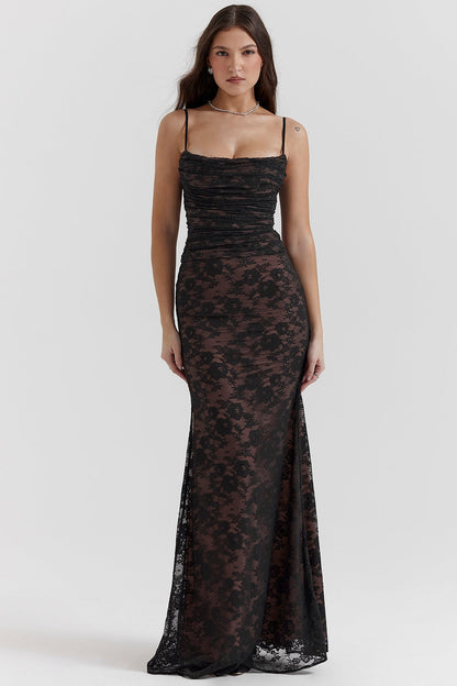 black lace maxi dress