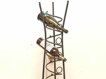 Black Steel 8 Wine Bottle Holder