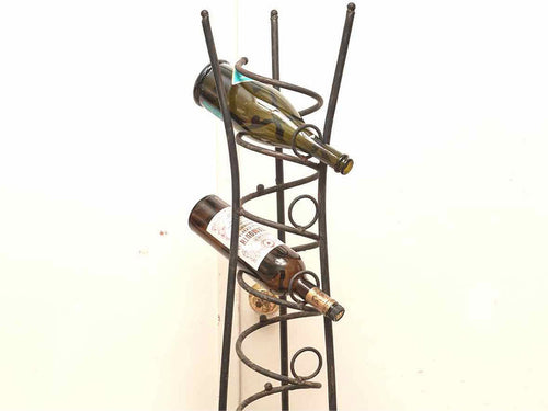 Black Steel 8 Wine Bottle Holder