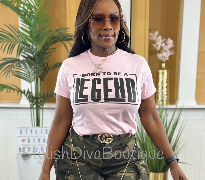 Born to be a Legend Graphic Tee (Light Pink)