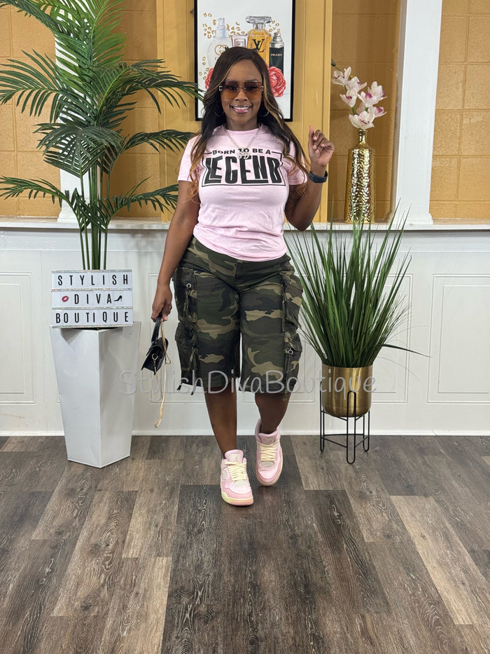 Born to be a Legend Graphic Tee (Light Pink)