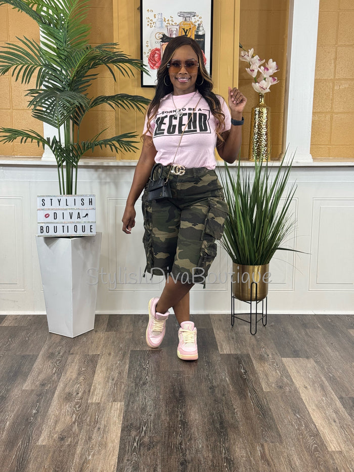 Born to be a Legend Graphic Tee (Light Pink)