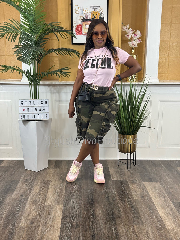 Born to be a Legend Graphic Tee (Light Pink)