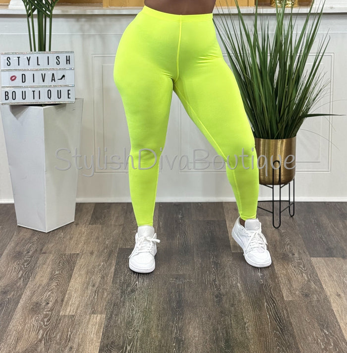 Butter Soft Microfiber Leggings (Neon Yellow)
