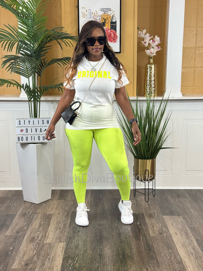 Butter Soft Microfiber Leggings (Neon Yellow)