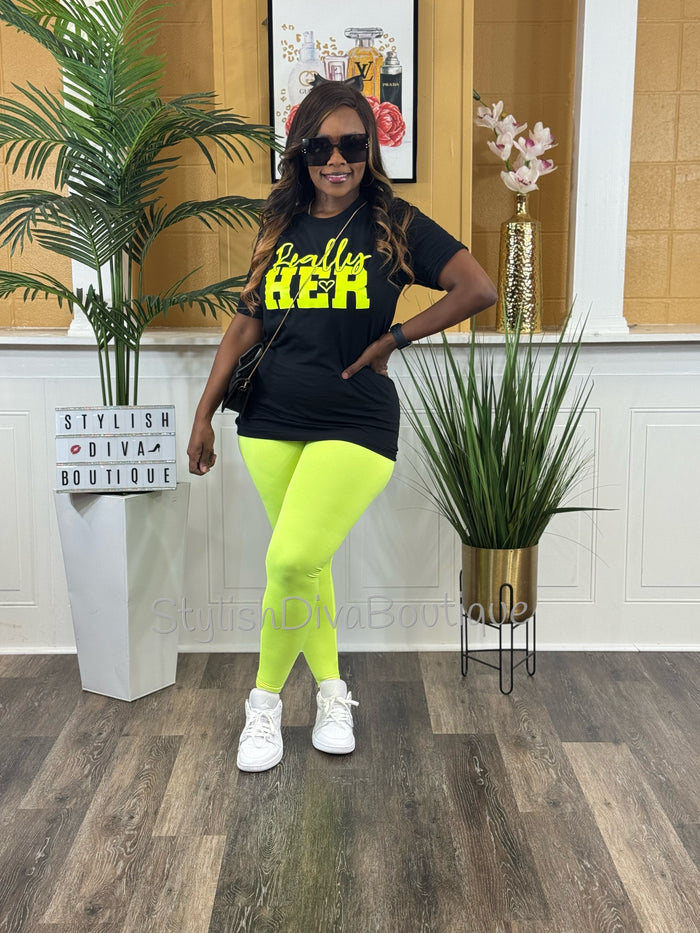 Butter Soft Microfiber Leggings (Neon Yellow)