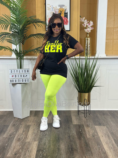 Butter Soft Microfiber Leggings (Neon Yellow)