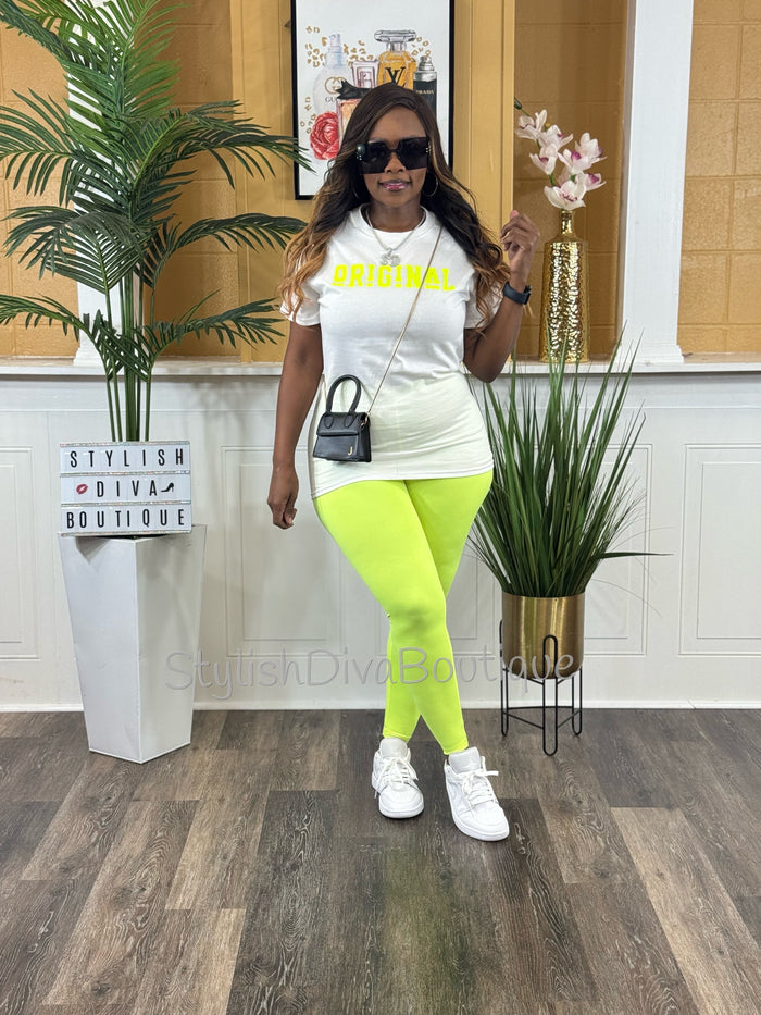 Butter Soft Microfiber Leggings (Neon Yellow)