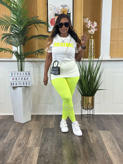Butter Soft Microfiber Leggings (Neon Yellow)